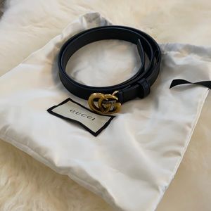 Gucci Skinny Double G buckle Belt size 80